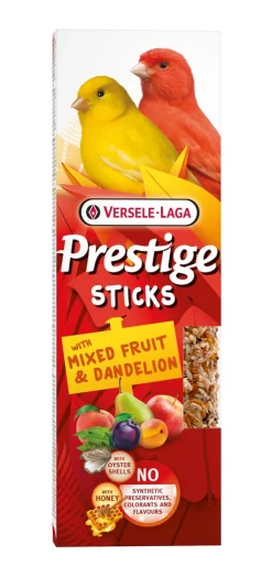 Prestige sticks kanaries met gemengd fruit & paardenbloem - 2 stuks 60g
