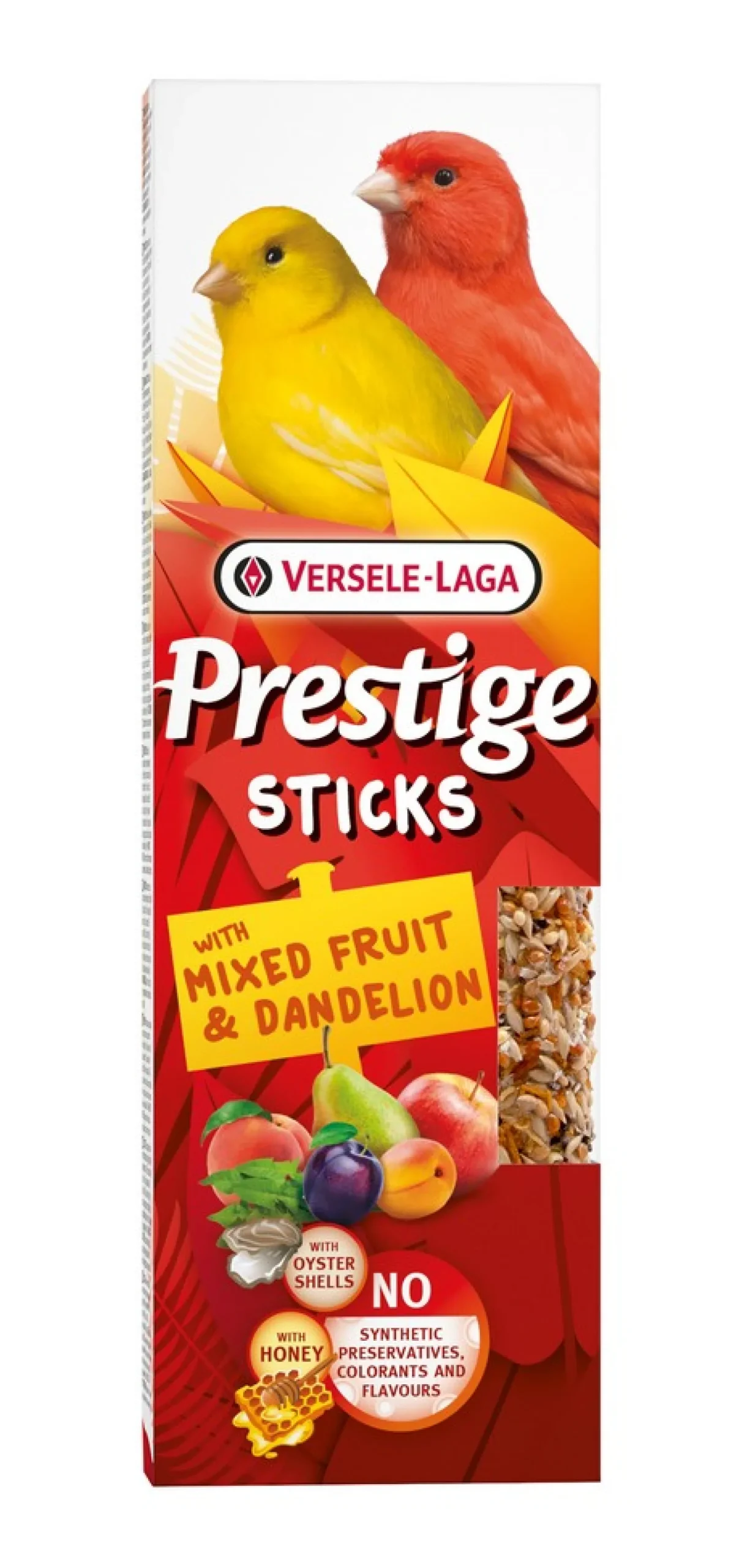 Prestige sticks kanaries met gemengd fruit & paardenbloem - 2 stuks 60g