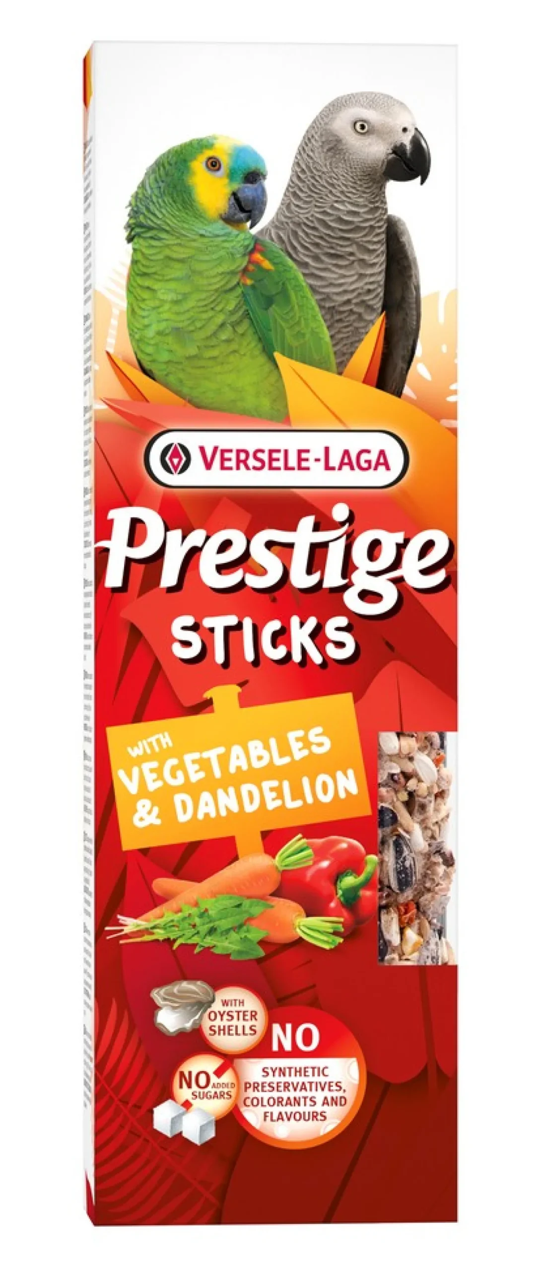 Prestige sticks papegaaien met groenten & paardenbloem - 2 stuks 140g