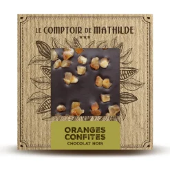 Pure chocolade met gekonfijte sinaasappel