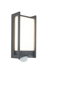 Qubo wandlamp security licht met sensor donkergrijs led 14w