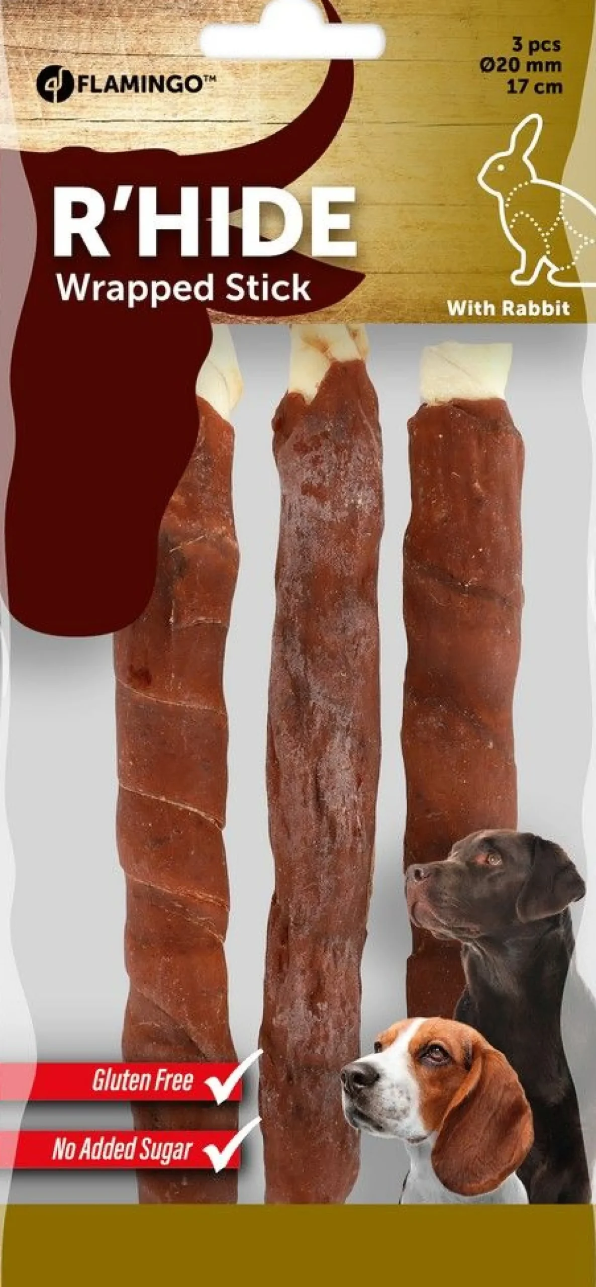 R'hide staaf met konijn 20mm 17cm 3st 155g