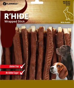 R'hide stokjes omwikkeld met konijn 7/8mm 12cm 28-32st 350gr