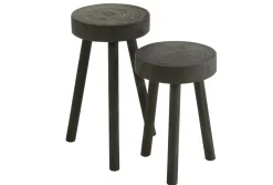 S/2 krukjes paulown zwart (29x29x56cm)