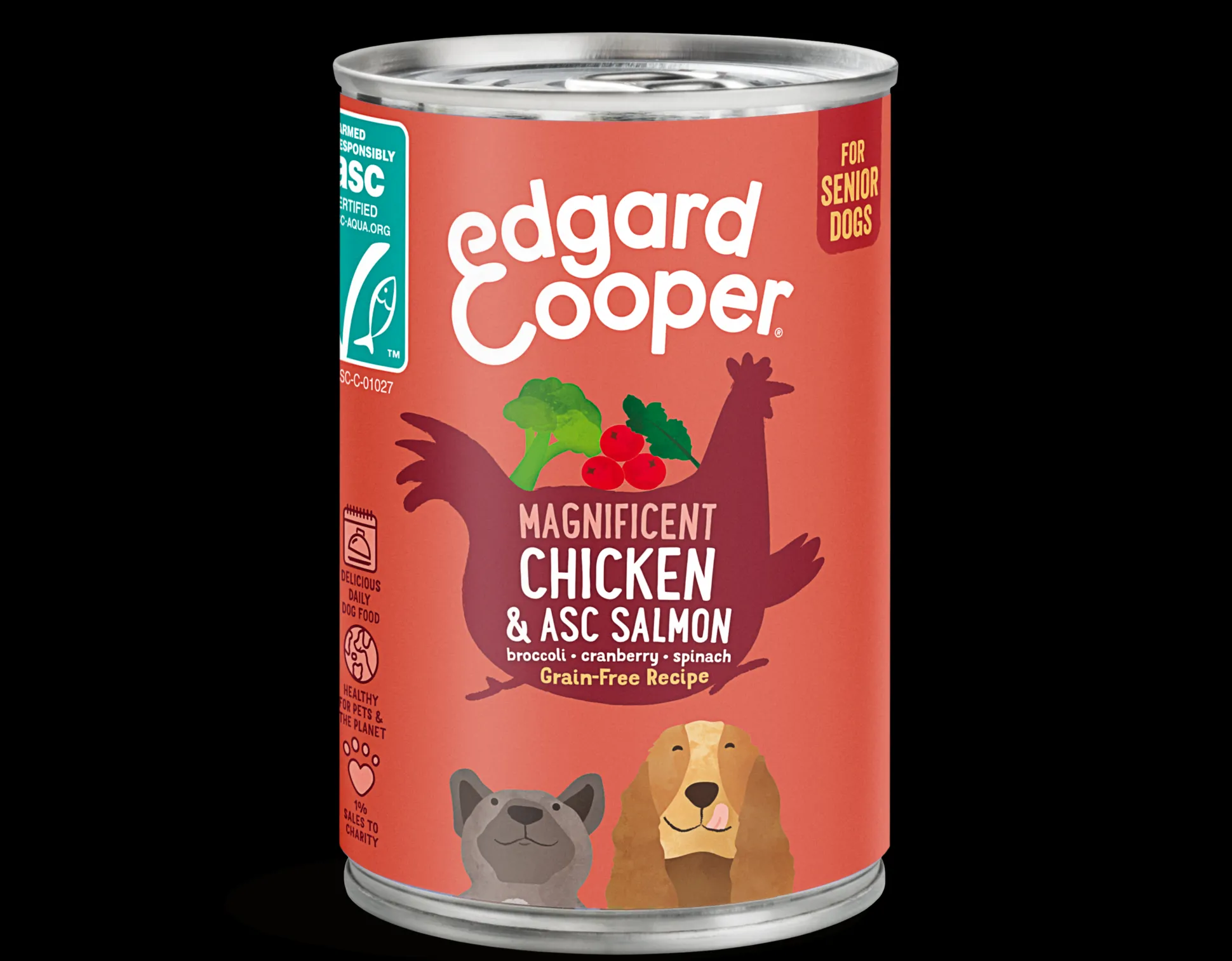 Senior blik kip & zalm 400g