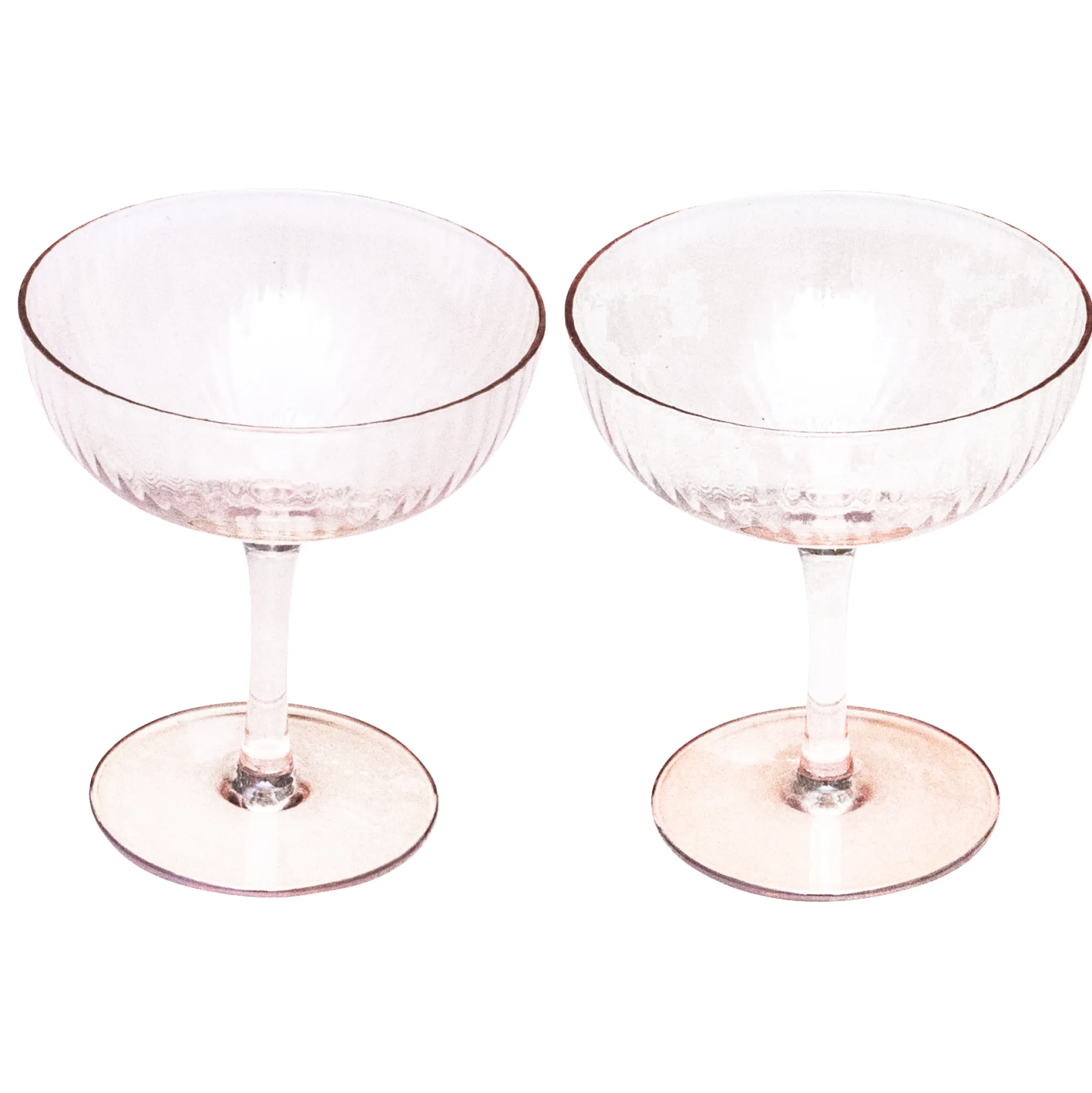 Set van 2 champagne coupes amber
