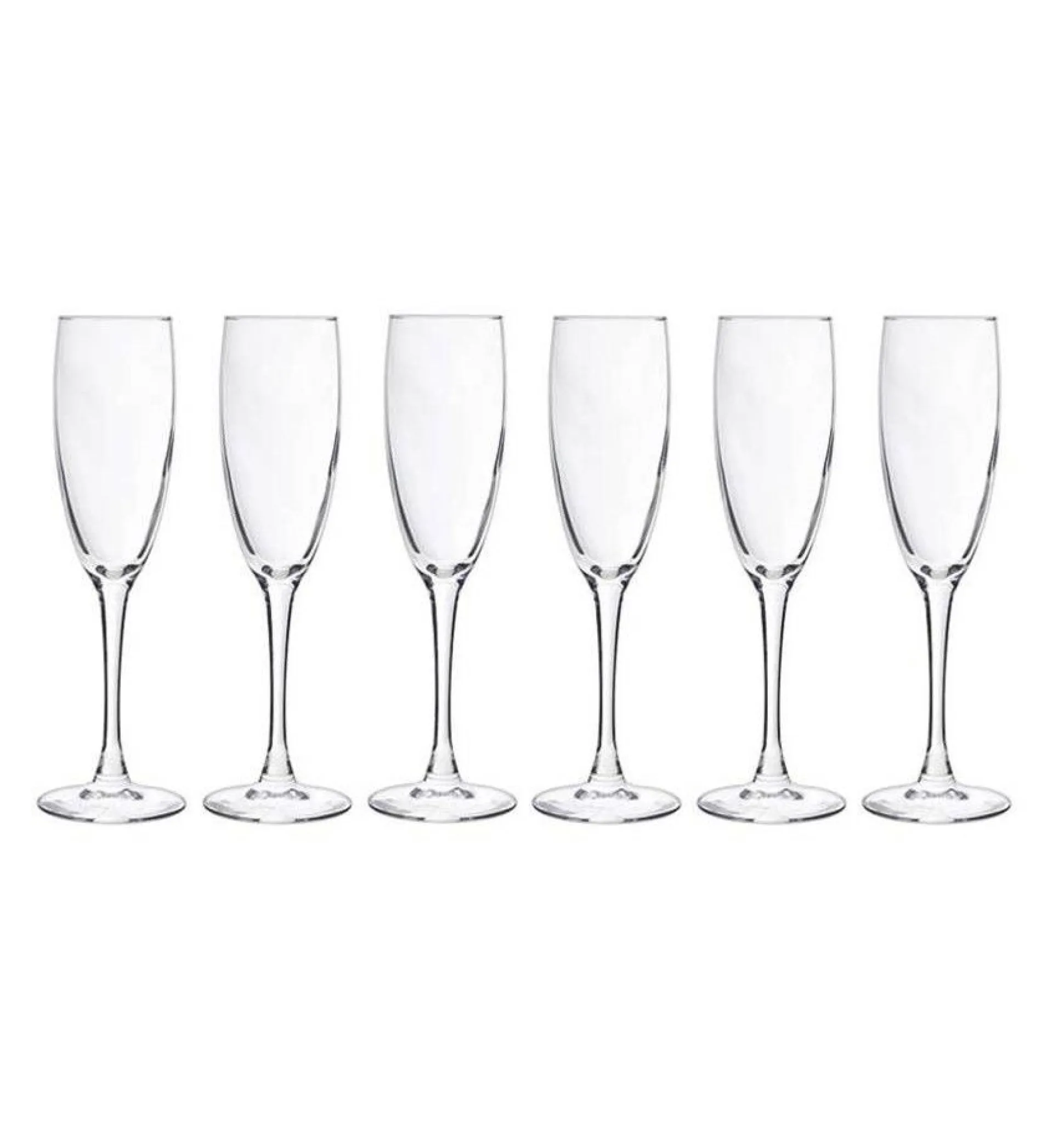 Set van 6 champagneglazen