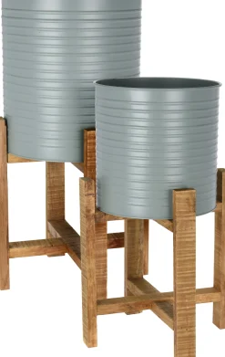 Set van 2 potten met onderstel