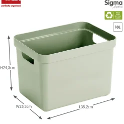 Sigma home opbergbox 18l groen