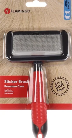 Slickerborstel zacht met handvat m
