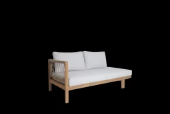 Sofa 3-zit Salvatore in teak en weaving rope (links)