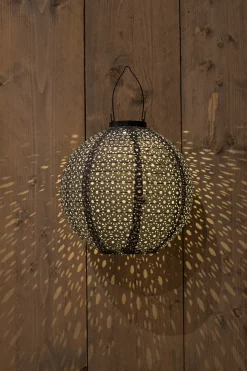 Solar lampion 25cm grijs/marrakesh