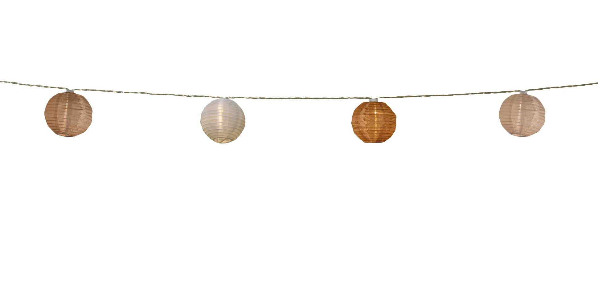 Solar lampion wit/oker/vanille - 10 stuks