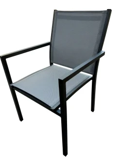 Stoel Lucca antraciet/zilver grijs