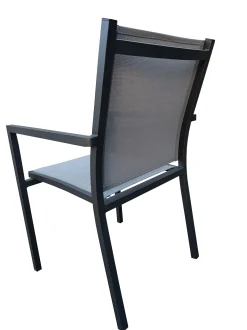 Stoel Lucca antraciet/zilver grijs