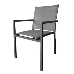 Stoel Lucca antraciet/zilver grijs