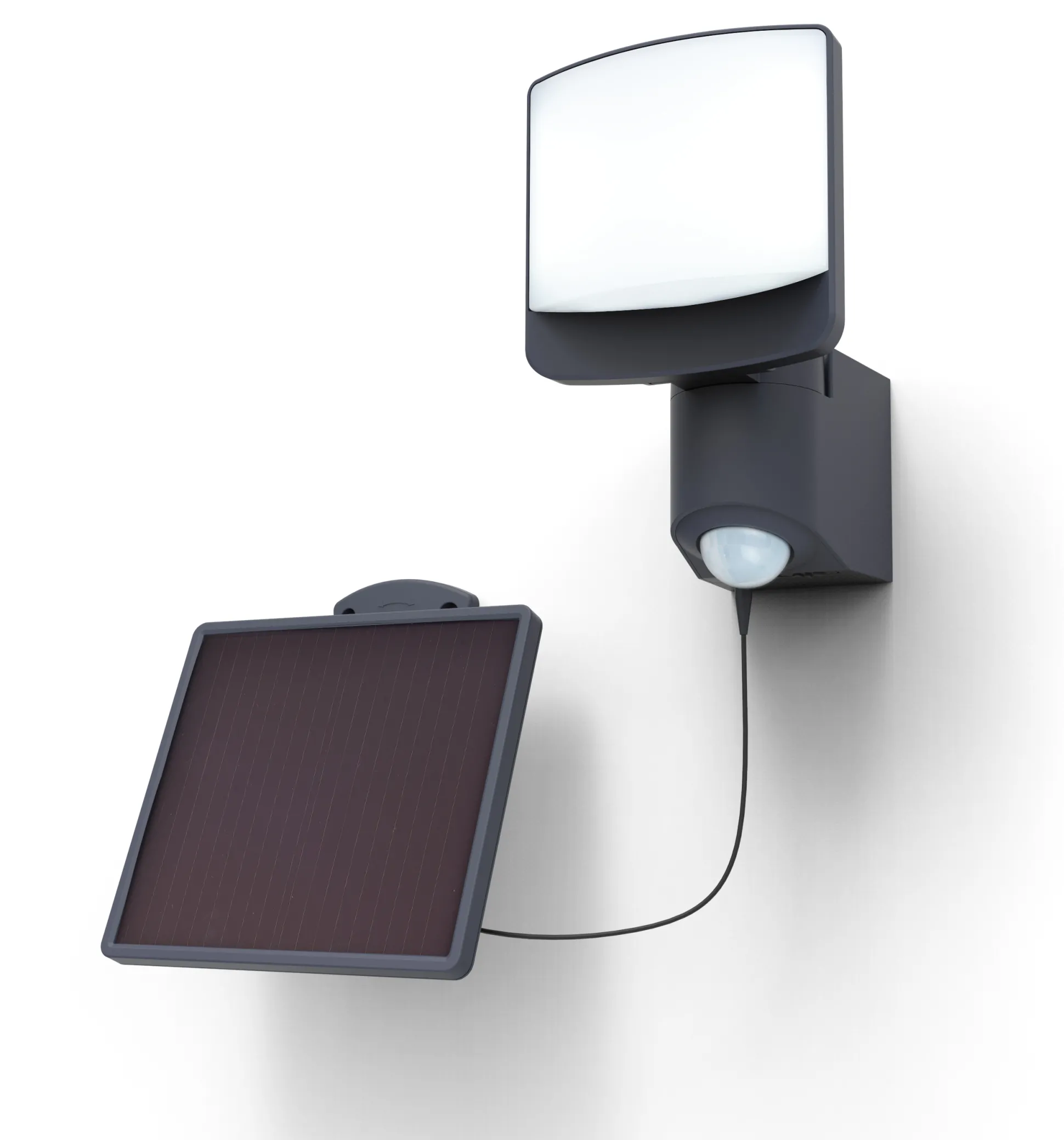 Sunshine solar wandlamp met sensor antractiet grijs led 7w
