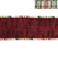 Tartan fluwelen lint met afboording