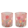 Theelicht houder bloem - h8xd7,5cm