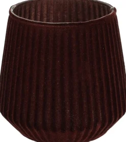 Theelichthouder 11cm bruin