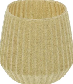 Theelichthouder 9cm glas beige