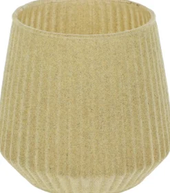 Theelichthouder 11cm glas beige