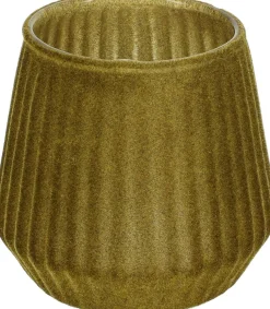 Theelichthouder 9cm glas groen