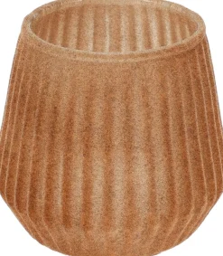 Theelichthouder 9cm glas roest