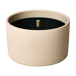 Tuinkaars in ronde terracotta schaal wit 11u - zwart