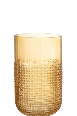 Vaas glas oranje medium