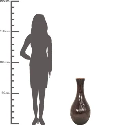 Vaas recycled glas bruin 34x34x75cm