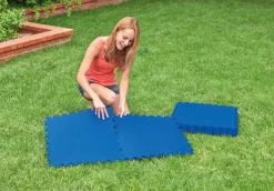 Vloerbeschermer blauw 50x50cm, 8 stuks