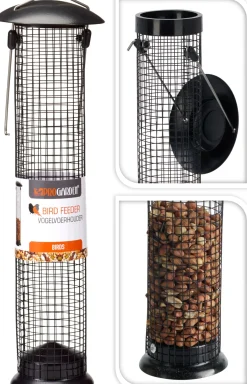 Vogelvoerhouder metaal 10x35cm
