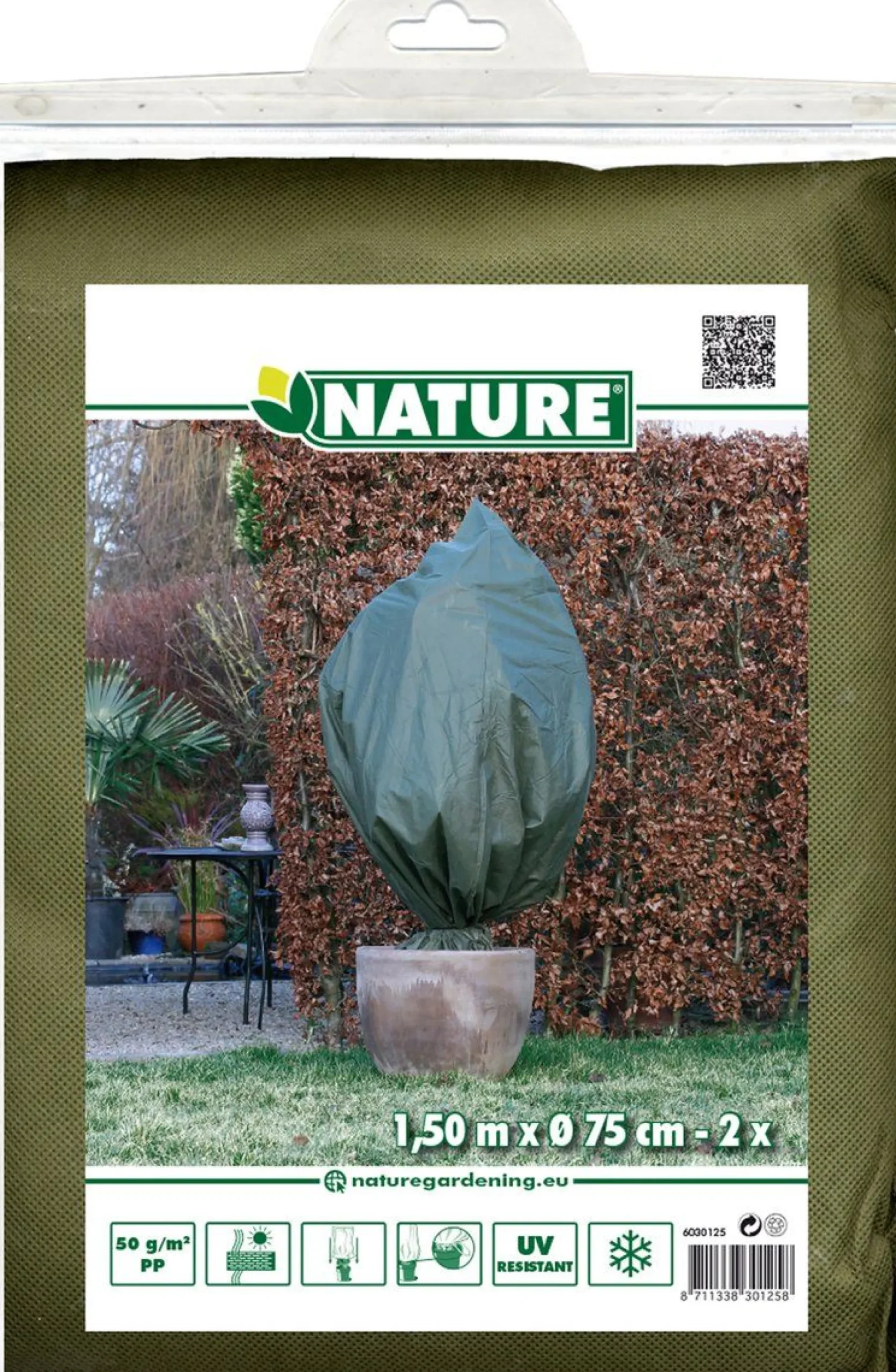 Winterafdekhoes 75cmx1,5m groen 2 stuks