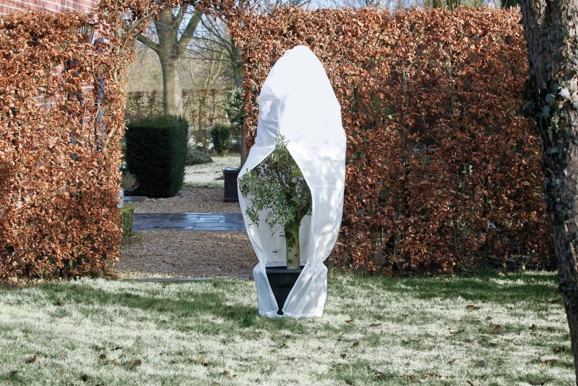 Winterafdekhoes met ritssluiting 150cmx2m wit