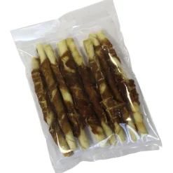 Witte buffelhuid rollstick 13cm met eend 8-pack