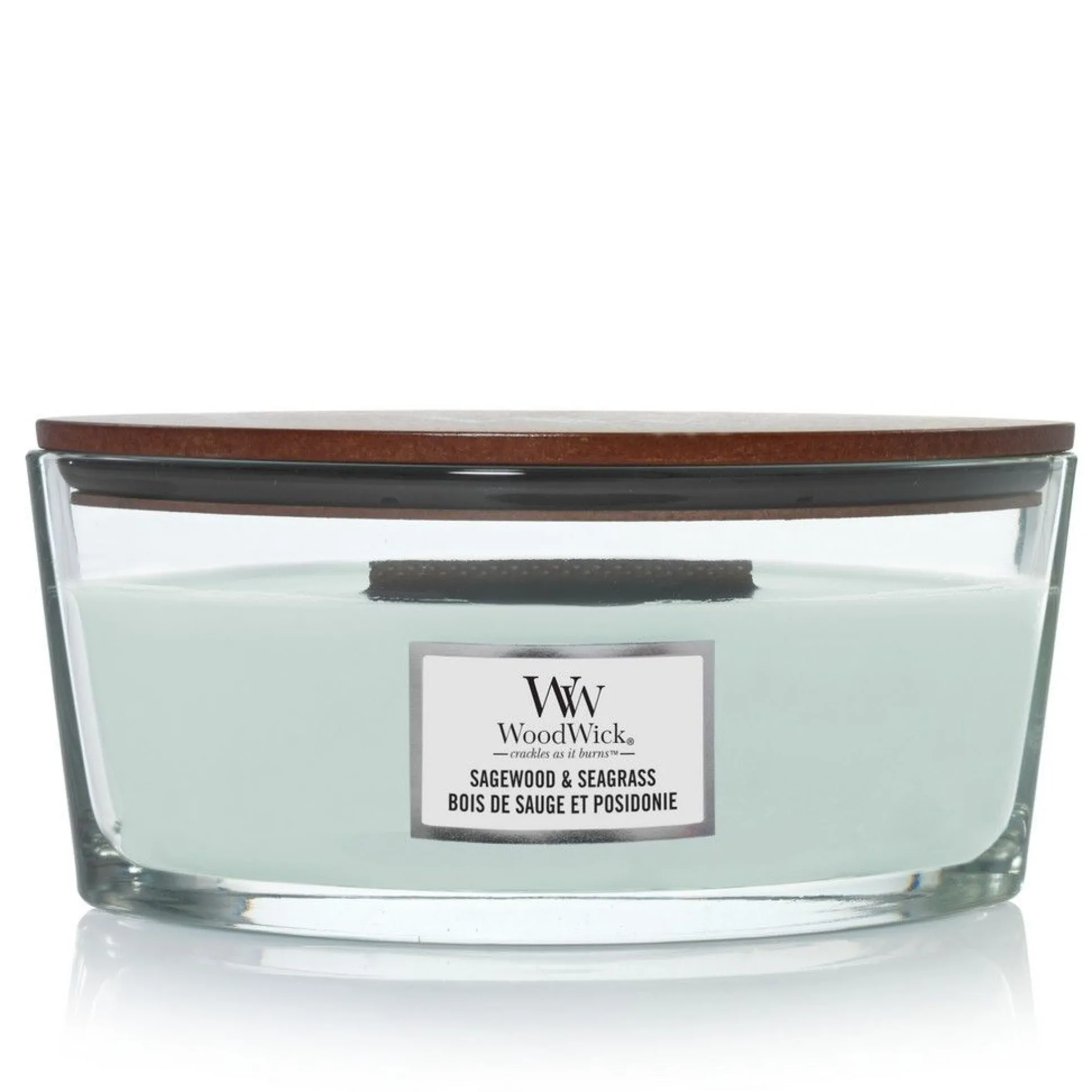 WoodWick Geurkaars Sagewood & Seagrass Ellipse