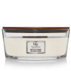 Woodwick Geurkaars white tea-jasmine ellipse