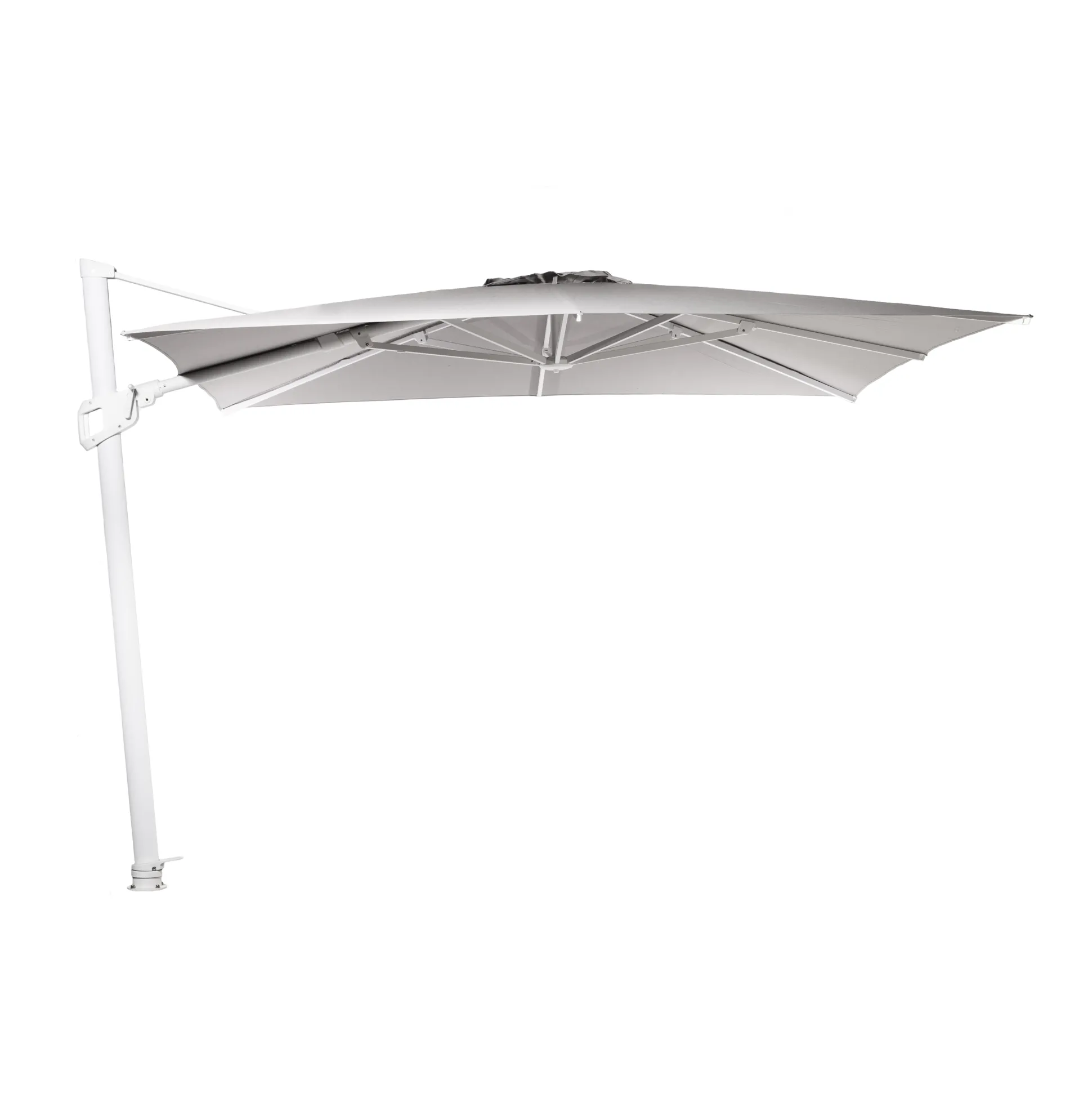 Zweefparasol Deluxe wit-licht grijs