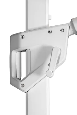 Zweefparasol Malaga wit-soft grijs