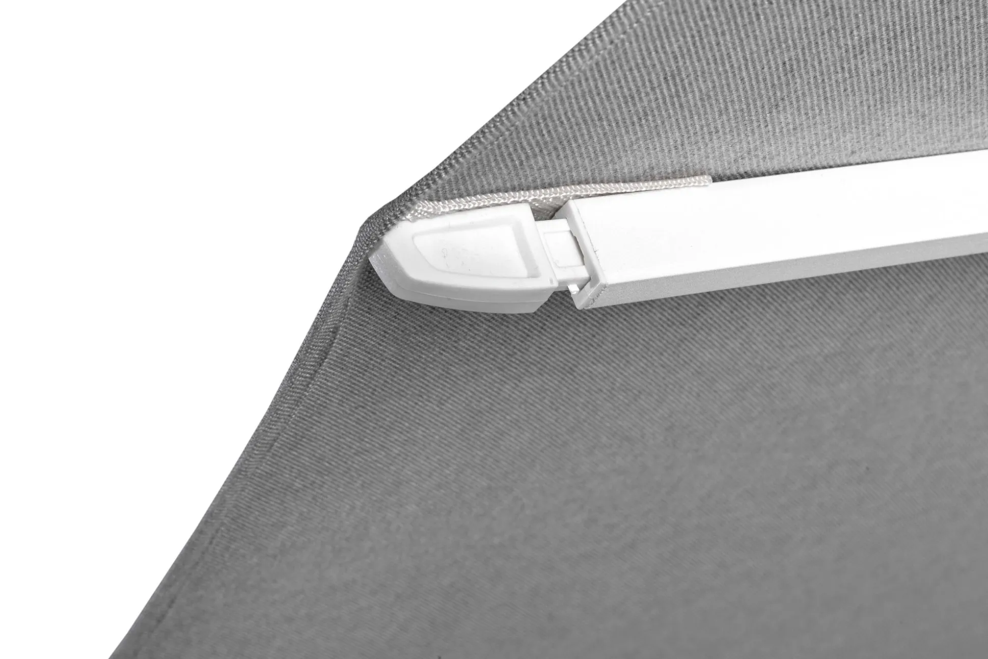 Zweefparasol Malaga wit-soft grijs